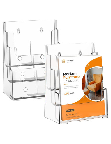 Soporte de Folletos Acrílico FUCDTEFC 3 Niveles 21.6x27.9 cm