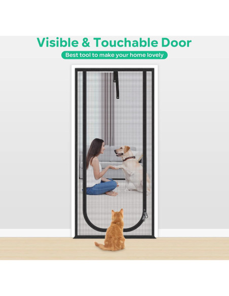 Puerta de Pantalla Reforzada MYPIN 40x213 cm para Mascotas Puerta de Pantalla Reforzada MYPIN 40x213 cm para Mascotas