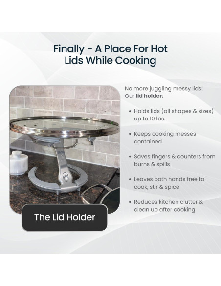 Soporte para tapas y trivet Trivae 4 en 1 - Negro Clásico Soporte para tapas y trivet Trivae 4 en 1 - Negro Clásico