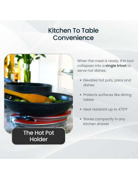 Soporte para tapas y trivet Trivae 4 en 1 - Negro Clásico Soporte para tapas y trivet Trivae 4 en 1 - Negro Clásico