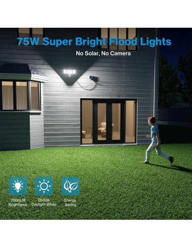 Luz de Inundación Exterior Olafus 75W con Sensor de Movimiento