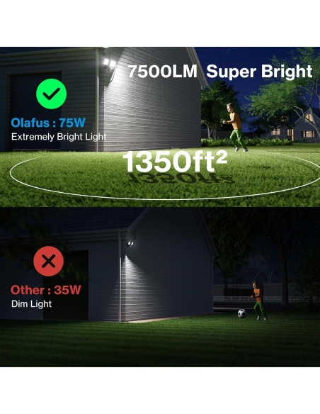 Luz de Inundación Exterior Olafus 75W con Sensor de Movimiento Luz de Inundación Exterior Olafus 75W con Sensor de Movimiento