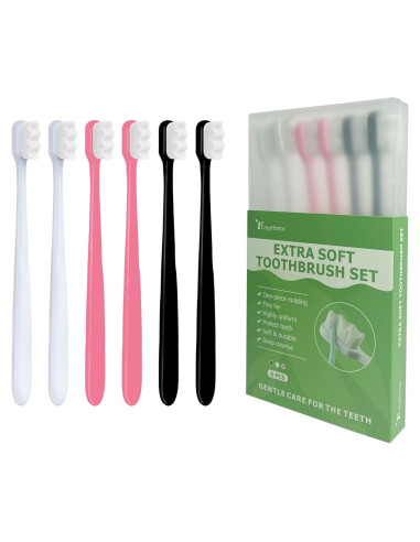 Cepillo de Dientes Extra Suave EasyHonor - 6 Unidades para Encías Sensibles