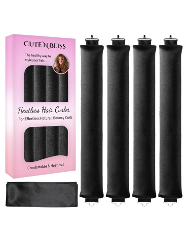 Rizadores de Cabello Sin Calor Cute N Bliss - 4 PZS con Bufanda