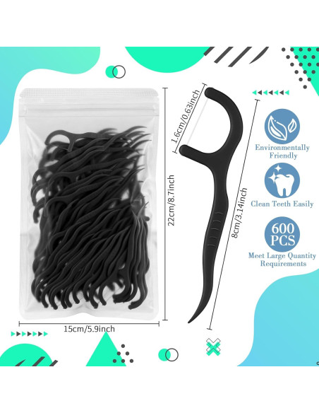 Palillos de Hilo Dental Baderke 600 Unidades Negro Palillos de Hilo Dental Baderke 600 Unidades Negro