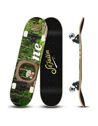 Patineta Completa SEFULIM 31x8 cm 7 Capas Arce Doble Kick