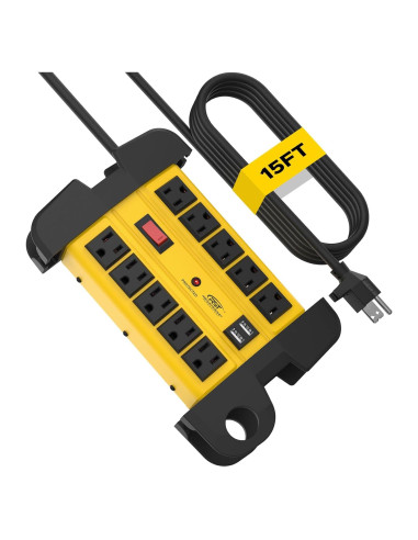 Regleta de Potencia CRST 10 Salidas con USB 3.1A y 15FT