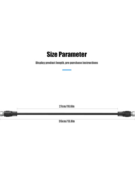 Cable Coaxial 0.3m RFAdapter - Paquete de 2 con Conectores F Macho Cable Coaxial 0.3m RFAdapter - Paquete de 2 con Conectores F Macho