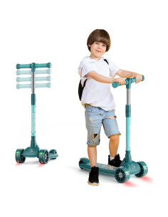 Patinete HealSmart SOSCOTKID04 Verde Plegable y Ajustable