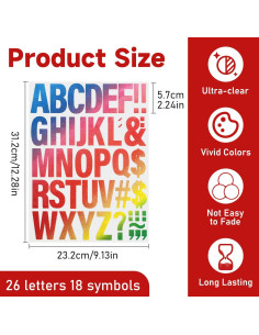 Letras Termoadhesivas CLINTT 10 Hojas Colorido 2" para Ropa 2