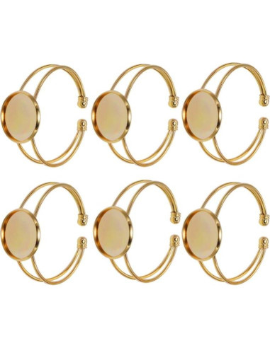 Bandeja de Joyería Exceart 6 Pulseras DIY Ajustables Doradas