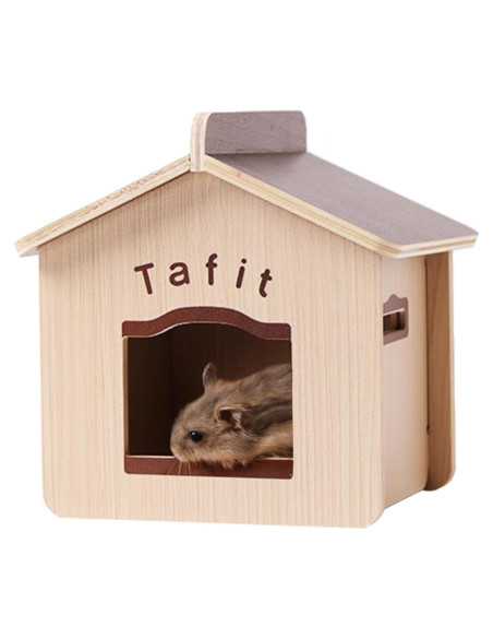 Escondite de Hámster Tafit Pequeño - Madera Natural 16x13x16 cm Escondite de Hámster Tafit Pequeño - Madera Natural 16x13x16 cm