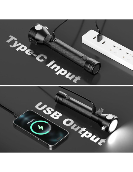 Linterna LED Solar Otdair 500 Lúmenes Recargable USB-C 5 Modos Linterna LED Solar Otdair 500 Lúmenes Recargable USB-C 5 Modos