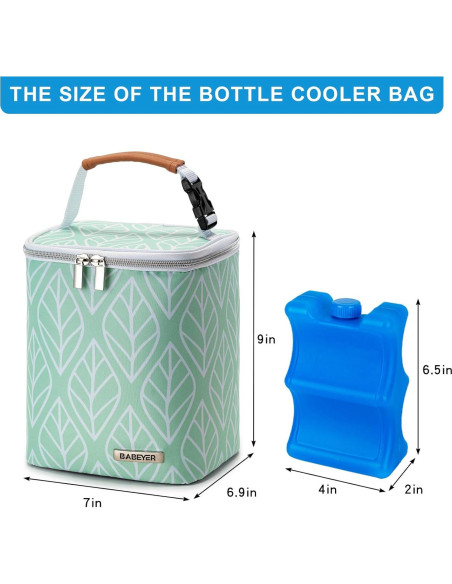 Bolsa Enfriadora BABEYER Verde para 4 Biberones 266 ml Bolsa Enfriadora BABEYER Verde para 4 Biberones 266 ml