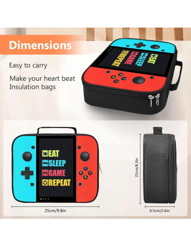 Caja de Almuerzo Gamer TILYTADLY 24.9x21.1cm Aislada
