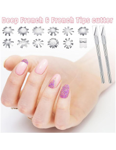 Cortadores de Uñas Francesas Acero Inoxidable 12 Piezas Honoson 2