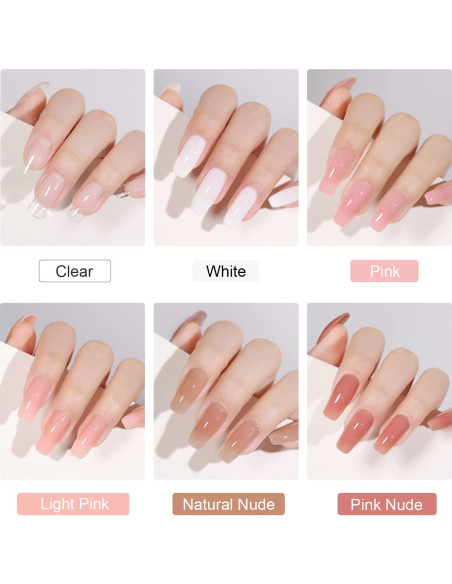Kit de Uñas de Gel Polimérico GAOY 6 Piezas con Luz UV Kit de Uñas de Gel Polimérico GAOY 6 Piezas con Luz UV