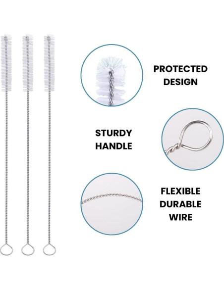 Cepillos Limpiadores de Pajitas Nylon Strong 'n Flex - Set de 3 Cepillos Limpiadores de Pajitas Nylon Strong 'n Flex - Set de 3