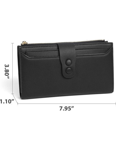 Cartera Grande de Cuero SENDEFN con Bloqueo RFID para Mujeres Cartera Grande de Cuero SENDEFN con Bloqueo RFID para Mujeres