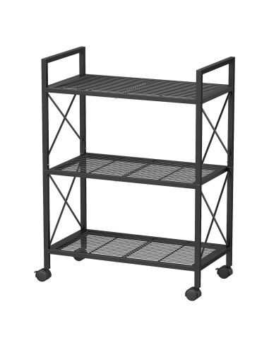 Estante de Almacenamiento de 3 Niveles SONGMICS Negro