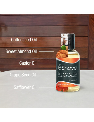 Aceite Pre Afeitado eShave 60 ml - Sándalo Naranja, Suave y Protector