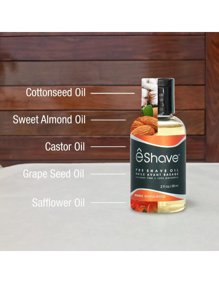 Aceite Pre Afeitado eShave 60 ml - Sándalo Naranja, Suave y Protector Aceite Pre Afeitado eShave 60 ml - Sándalo Naranja, Suave y Protector