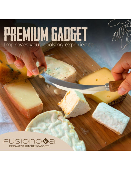 Cuchillo de Queso de Dos Manos Fusionova 10.9 cm Acero Inoxidable Cuchillo de Queso de Dos Manos Fusionova 10.9 cm Acero Inoxidable