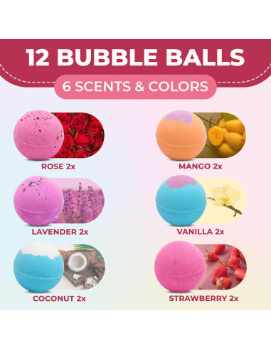 Set de 12 Bombas de Baño Orgánicas LikeWow - Hidratantes con Manteca de Karité