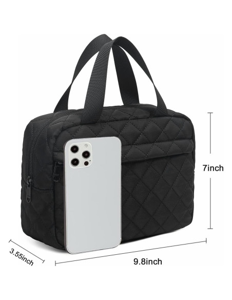 Bolsa de Maquillaje BTOOP Negra Acolchada 25.9x19.1 cm Bolsa de Maquillaje BTOOP Negra Acolchada 25.9x19.1 cm