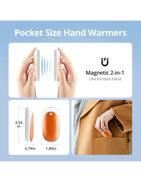Calentadores de Manos Recargables FancyOct N18 - 6000mAh, 2 Pzas Calentadores de Manos Recargables FancyOct N18 - 6000mAh, 2 Pzas