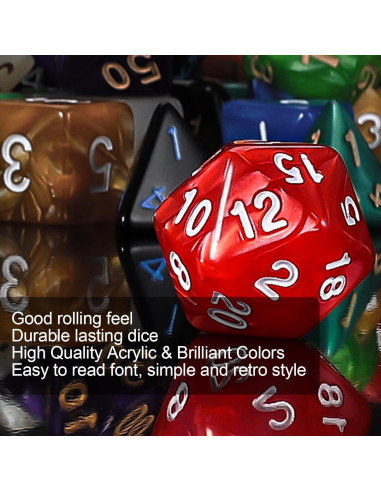 QMay Juego de Dados DND - 140 Piezas Poliedricos