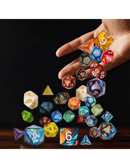 QMay Juego de Dados DND - 140 Piezas Poliedricos