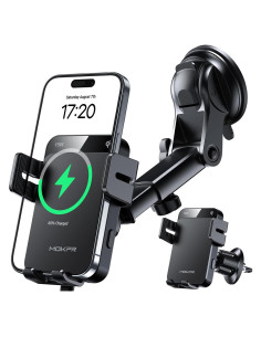 Cargador Inalámbrico para Auto MOKPR 15W con Soporte Automático