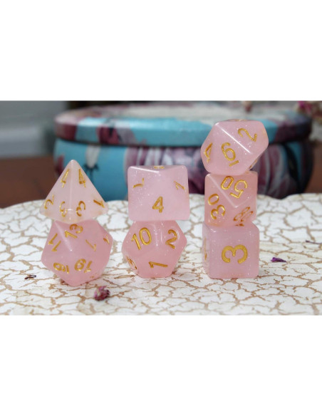 Juego de Dados RPG HD Poliedricos 7 Piezas Rosa Juego de Dados RPG HD Poliedricos 7 Piezas Rosa