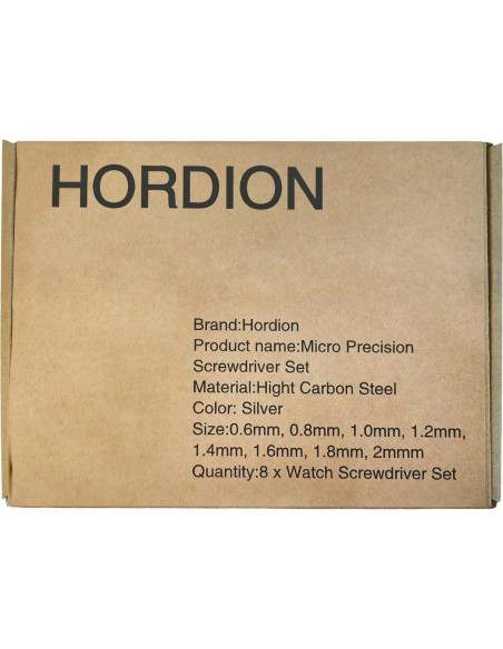 Juego de Destornilladores de Precisión Hordion 8 Piezas 0.6-2mm Juego de Destornilladores de Precisión Hordion 8 Piezas 0.6-2mm