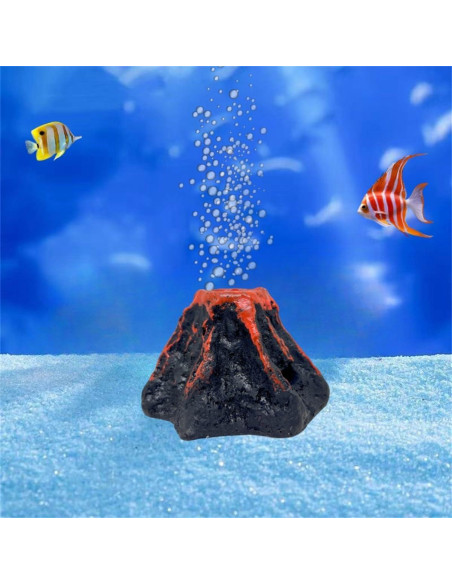 Volcán Acuático Khanoqq con Burbujeador de Aire Marrón 8x5.5cm Volcán Acuático Khanoqq con Burbujeador de Aire Marrón 8x5.5cm