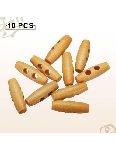 Botones de Madera HARFINGTON 10pcs 30mm Beige 2 Agujeros