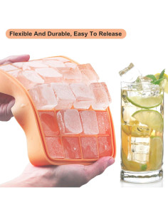 Bandejas de Hielo Bangp 2 Pack Silicona Flexible 24 Cubos 2