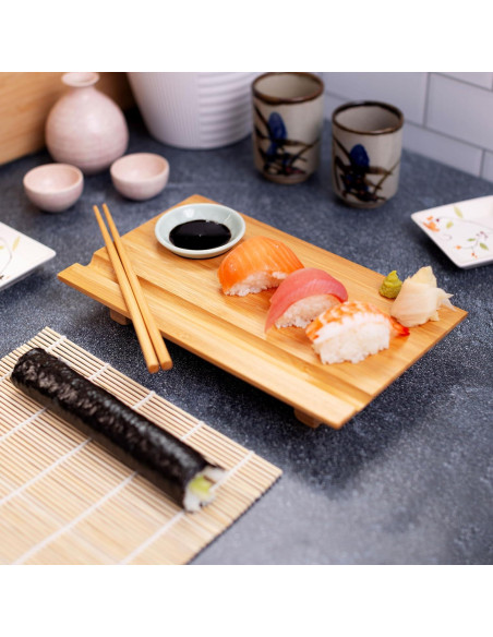 Juego de Sushi de 2 Piezas Joyce Chen - Tabla y Rodillo de Bambú Juego de Sushi de 2 Piezas Joyce Chen - Tabla y Rodillo de Bambú