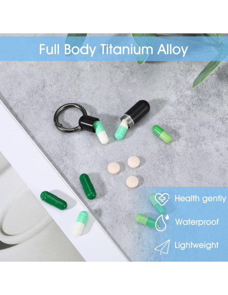 Estuche para Pastillas Ptwola Negro Mini Resistente al Agua Estuche para Pastillas Ptwola Negro Mini Resistente al Agua