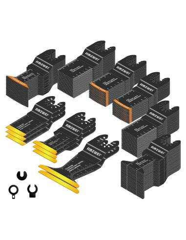 Kit de Hojas Oscilantes 118 Piezas AMZWEI para Corte Metal y Madera
