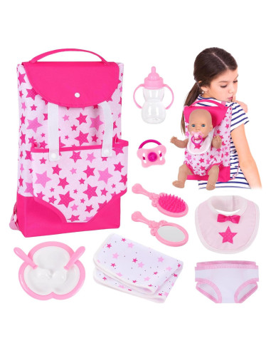 Set de Juego Mochila Portadora Unicornio 11 Piezas Accesorios