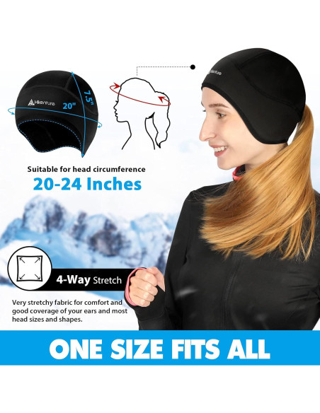 Gorro de Esqueleto Térmico para Mujeres Hikenture - Negro Gorro de Esqueleto Térmico para Mujeres Hikenture - Negro