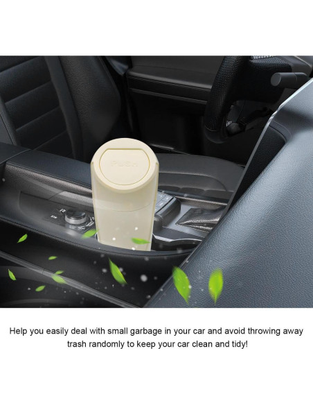Basurero de coche FSTURIOS con tapa abatible Beige 1200ml Basurero de coche FSTURIOS con tapa abatible Beige 1200ml