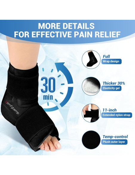 Funda de Hielo Grande Comfytemp para Tobillo y Pie - Alivio Rápido Funda de Hielo Grande Comfytemp para Tobillo y Pie - Alivio Rápido