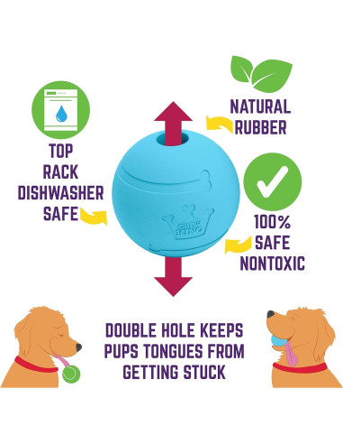 Pelota para Perros Chew King Caucho Natural 3 pulgadas