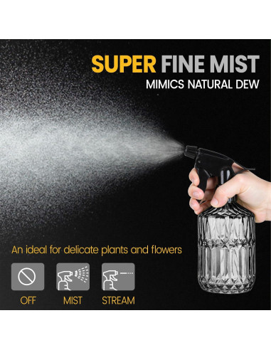 Botella de Spray para Plantas Sincengel 400 ml Vidrio Gris