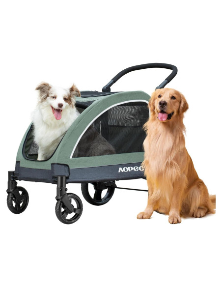 Carrito de Mascotas AOPEC Verde Plegable 72.57 kg 4 Ruedas Carrito de Mascotas AOPEC Verde Plegable 72.57 kg 4 Ruedas