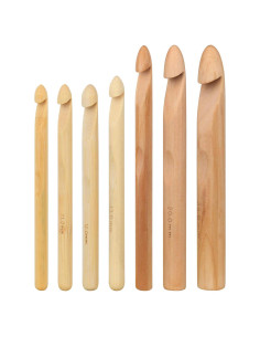 Juego de Ganchillos de Madera Coopay 7 Piezas 10-25 mm