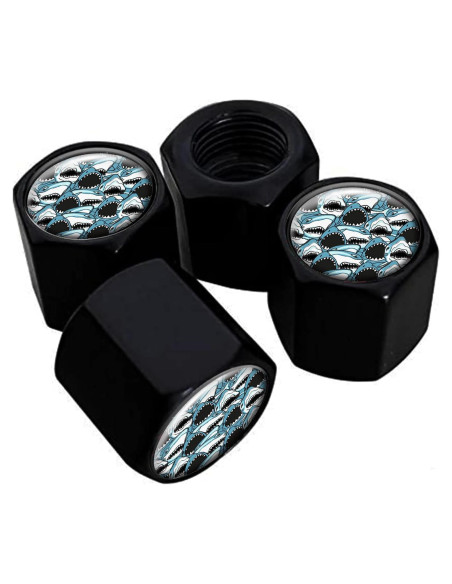 Tapas de Válvula de Neumático GMJzzx 4 Piezas Aluminio Tiburón Enojado Tapas de Válvula de Neumático GMJzzx 4 Piezas Aluminio Tiburón Enojado
